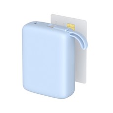 이어맥 울트라 미니 20000mAh PD 22.5W 빌트인 케이블 고속충전 초소형 보조배터리 PBP-003, 스카이