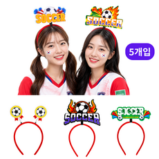 온뉴리 2026 월드컵 한국 축구 응원 머리띠 태극기 헤어밴드 붉은 악마 응원 도구, 5개, 레드 5개, 레드
