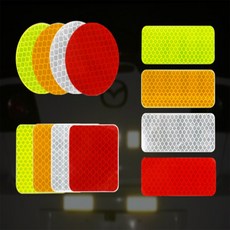 더배러원 리플렉터 강력반사 스티커 헬멧스티커, 정사각형 오렌지