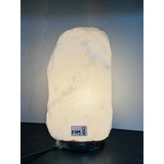 白鹽燈 8.4kg 寬17高30cm 命理師指定招財黃光 招正财偏财 小夜燈 精油燈, 搭配陶瓷燈頭加粗可調光電線, 白色