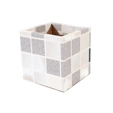 아이템스팟 체크무늬 조화 화분 가짜식물 실내조경 방꾸미기, 화이트 - 소, 1개