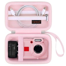 CANBOC KODAK PIXPRO WPZ2 견고한 방수 사진 디지털 수중 가방 휴대용 배터리 케이스 메시 포켓 USB 카메라용 블랙 어댑터 케이블 카메라 (케이스만, 젤리 핑크.