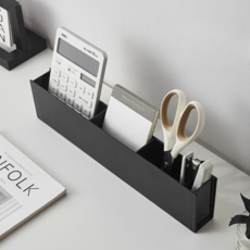 메종드닷 무타공 칸막이조절 슬림 정리함, 블랙, 1개