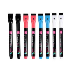 일상채움 아크릴 보드판 전용 고급 LED 자석 마카펜, 8개, 혼합색상