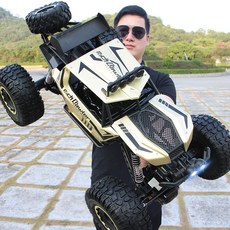 대형 오프로드 자동차 놀이 충전 RC카 실외 원격 리모컨, 기본 배터리2개 충전기, 15 골드 4WD 1 10, 1개