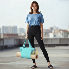 렘코 요가매트가방 대용량포켓 숄더토트 수업필수 한방수납, 1개, 10.라이트 블루