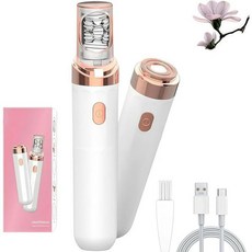 PluxiEpil Pro 3.0 여성용 페이스 에필레이터 통증 없는 헤어 리무버 2025년 새로운 업그레이드 충전식 휴대용 얼굴용 얼굴 다리 비키니용 무통 화이트, White