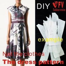 DIY BLQ-44 재봉 드레스 템플릿 여성의 패턴 의류 절단 그리기, Size S, 1개