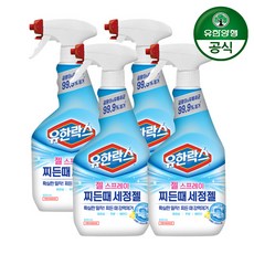 유한락스 젤 스프레이 찌든때 세정젤 곰팡이 유해세균 99.9% 제거, 600ml, 4개