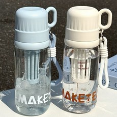 高顏值簡約塑料水杯，學生校園小眾款，兒童三飲杯，春夏新款, 1個, 藍色三飲提繩塑料杯600ml（送吸管一根,不帶清潔刷