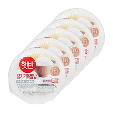 CJ 햇반 찰기가득쌀밥 즉석밥 200g 간편식 백미, 5개