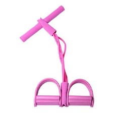 가슴운동기구 4튜브 페달 텐셔너 4단계 저항 풀 로프 트레이닝 기구 홈짐 운동용 복근 밴드, Pink