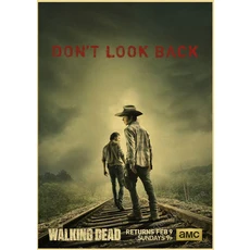 워킹 데드 포스터 Rick Grimes/Daryl Dixon 인쇄 공포 TV 쇼 빈티지 홈 룸 아트 벽 장식 복고풍 그림, 02 A4, 45 22