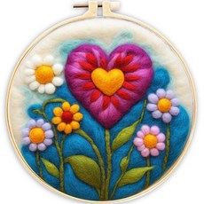 사르부터 바늘 펠트 키트 DIY 울 스타러 자수 선물용 홈 데코레이션에 적합한 초보자용 (별과 태양)