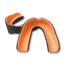 NORDITION 雙層運動牙套 - 護齒器 護牙套 成人(送收納盒) 台灣製 拳擊 散打 泰拳 護具 護牙 MMA 重訓 耐磨, 黑+橘色, 1個