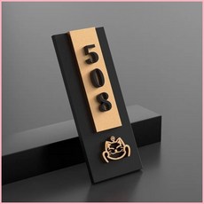 承重力強門牌訂製 亞克力房間號碼牌 酒店民宿門牌, 1個, 招財貓豎款（MPH-27）,15x6cm