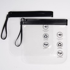 EVA自封拉鏈袋 防水洗漱袋 便攜旅行收納袋, 1個, 黑色