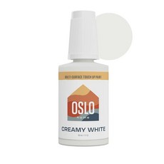 Oslo Home 도자기 + 가전제품 터치업 페인트 사이버 그레이 28.3g(1온스) 고광택 병에 브러시 포함 등, 03) 크리미 화이트