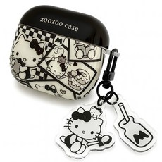 블랙키티 에어팟케이스 키링세트, 에어팟PRO3