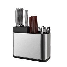 셔니엘 스텐 분리세척 칼꽂이 수저 정리함 조리기구통, 1개, 스테인리스