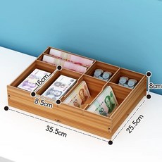 돈통 현금보관함 상자 카운터 지폐보관 분리형 캐시박스 서랍, 1개, Q. 대형 8그리드 월넛