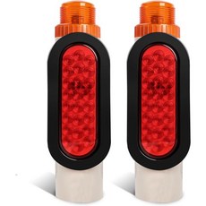 보트 트레일러 가이드 폴 포스트 조명 라이트 방수 IP67 DOT SAE 승인 1224V 2025 업그레이드 2개 세트 파이프 끝에 장착 방향 신호등 브레이크등 표지등 후진등, 보트 트레일러 가이드 폴 포스트 조명 라이트 방수 IP