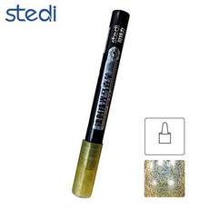 Stedi 수성 펄 메탈릭 마커펜 레이저 골드 MA-02, 1개