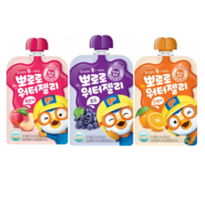 팔도 뽀로로워터젤리 복숭아120ml + 포도120ml + 오렌지120ml 세트, 360ml