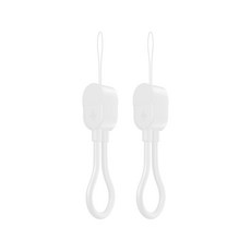 초경량 키링 미니 2.0지원 65W 초고속 충전 데이터 보조배터리 케이블 1+1, 1세트, 화이트+화이트, 17cm