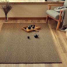 맞춤 다다미매트 대자리 바닥 사계절 왕골 카페트 100x200cm, 1.5cm 탄화색 린넨 좁은