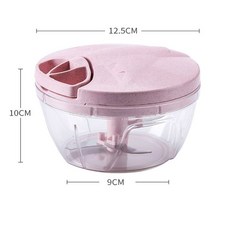 手拉式切菜機 攪碎機 食物調理機 切蒜器 刀具, 1個, 第二代小旋風(矮款)-粉色(未含榨汁蓋)