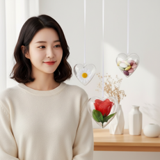 하트 투명볼 8cm 1P DIY 장식용 아크릴 캡슐 공 만들기 재료, 1개, 투명하트공-8cm