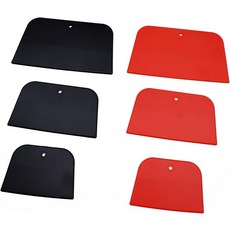 6PCS 플라스틱 바디 필러 스프레더 자동 스프레더 자동차 바디 필러 - 필러 퍼티 글레이즈 코르크 및 페인트 적용 - 4 5 6인치블랙 레드