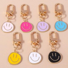 [UBA]키홀더 스마일 미니키링 열쇠고리 키홀더 가방장식, 1개, 블루