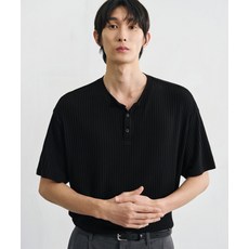 매장정품 DRAW FIT 드로우핏 콘스탄트 리브드 헨리넥 티셔츠 [BLACK] DFTS5214BK 785179