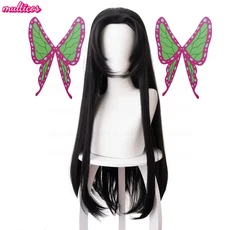 애니메이션 코초우 카나에 코스프레 가발 귀멸의 칼날 코스프레 내열성 합성 머리 할로윈 파티 역할, 03 Wig and Butterflies