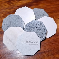 포스우드 다용도 팔각 대리석 받침 (10개) 컬러랜덤 냄비받침 인테리어 화분받침 장식받침, 팔각판 (10개), 컬러랜덤 (선택불가)