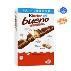 Kinder Bueno 牛奶巧克力威化餅 15入獨立包裝, 1箱, 健達 繽紛樂 43公克 X 15入