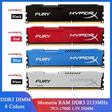 DDR3 Fury Memoria RAM 8GB 2133MHz PC3-19200 데스크탑 메모리 DIMM 1.5V 모듈, [06] 1X8GB DDR3 2400 Blue
