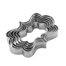 대형 크리스마스 쿠키 커터 10.2cm(4인치) 홀리데이 튼튼한 몰드 두꺼운 스테인리스 스틸 레시피 설명서(한글이 아닐 수 있음) 눈사람 트리 엘크 눈송이 산타, Plaque