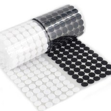 벨크로 테이프 의류부자재 원형 양면 찍찍이, 블랙, 50개