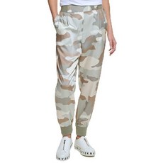 DKNY 여성용 골지 앵클 커프 이지 풀온 스포츠웨어 팬츠 양피지 타임 멀티 S