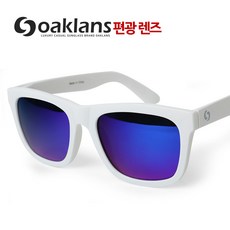 오클랜즈 스포츠 패션 보잉 편광 선글라스 K710, 화이트 프레임 + 블루 밀러 렌즈, 1개