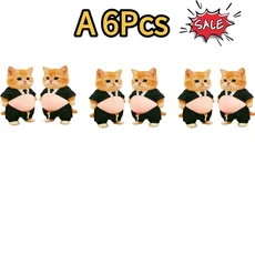 2-10개 3D 시바 이누 고양이 배 스티커 - 부드러운 분홍색 오렌지색 옷을 입은 귀여운 새끼 실리콘 자체 접, 09 A PCS