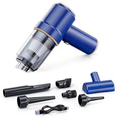 HELLOLEIBOO 다용도 휴대용 무선 진공 청소기 117CG, 블루