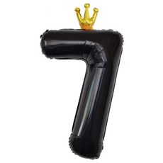 이벤트홀릭 초대형 왕관 숫자은박풍선, 블랙 7