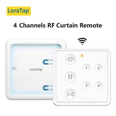 LoraTap-Tuya 스마트 라이프 블랙 실버 커튼 블라인드 스위치 RF 원격 제어 앱 타이머 구글 홈 알렉사, [09] 4 Channel Remote, 1개