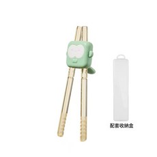 兒童筷子訓練筷2-3歲6歲寶寶練習筷子一歲半以上專用虎口輔助, 1個, 綠色小猴+收納盒:綠色小猴+收納盒