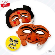 민속교구 컬러룬 양반탈 부네탈 10인 전통 탈 만들기 픽앤코501