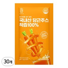 물 한방울 넣지 않은 국내산 당근주스 착즙 100%, 30개, 100ml